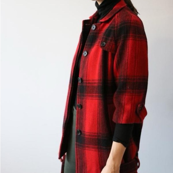 3.1 Phillip Lim Red Plaid Coat - Picture 3 of 7
